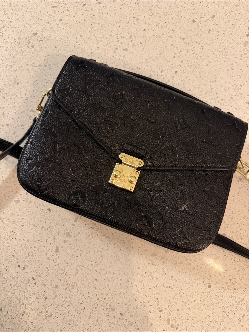 Louis Vuitton Black Monogram Crossbody with Gold Hardware